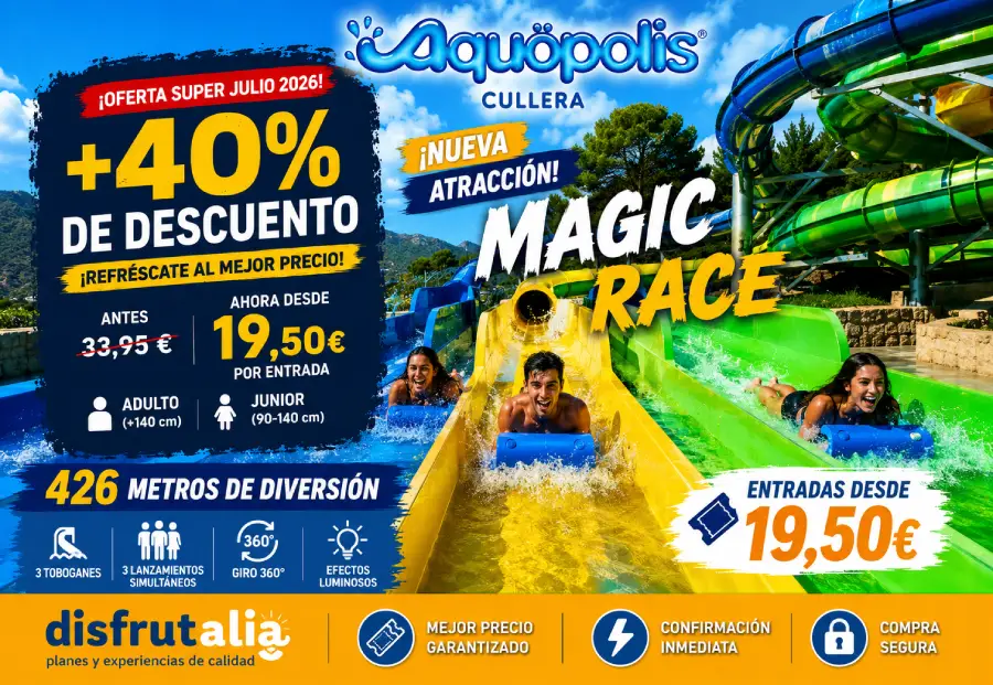 Aquopolis Cullera - Reapertura 2026 Entradas 21,95€
